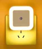 Auto On/Off Mini Wall LED Night Light Square Shape Smart LED Dim light with Light Sensor Bulb Plug & Play for Bedroom, Bathroom Hallway Pathway Toilet Energy-Saving Night Light Nightlight (US plug) - Image 2